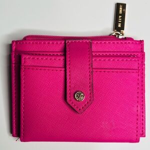 NWOT Anne Klein wallet/card holder, hot pink, gold hardware, one size!